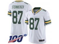 #87 Limited Jace Sternberger White Football Road Men's Jersey Green Bay Packers Vapor Untouchable 100th Season