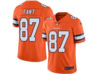 #87 Limited Noah Fant Orange Football Men's Jersey Denver Broncos Rush Vapor Untouchable