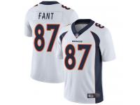 #87 Limited Noah Fant White Football Road Men's Jersey Denver Broncos Vapor Untouchable