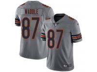 #87 Limited Tom Waddle Silver Football Youth Jersey Chicago Bears Inverted Legend Vapor Rush