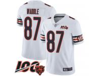 #87 Limited Tom Waddle White Football Road Youth Jersey Chicago Bears Vapor Untouchable 100th Season