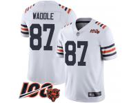 #87 Limited Tom Waddle White Football Youth Jersey Chicago Bears 100th Season