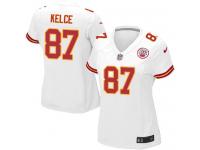 #87 Travis Kelce Kansas City Chiefs Road Jersey _ Nike Women's White NFL Game
