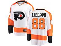 #88 Breakaway Eric Lindros White NHL Away Men's Jersey Philadelphia Flyers