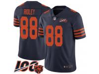#88 Limited Riley Ridley Navy Blue Football Men's Jersey Chicago Bears Rush Vapor Untouchable 100th Season