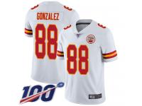 #88 Limited Tony Gonzalez White Football Road Youth Jersey Kansas City Chiefs Vapor Untouchable 100th Season