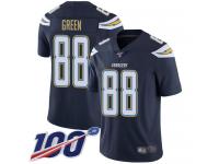#88 Limited Virgil Green Navy Blue Football Home Men's Jersey Los Angeles Chargers Vapor Untouchable 100th Season