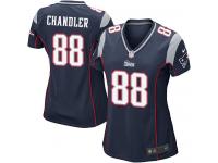 #88 Scott Chandler New England Patriots Home Jersey _ Nike Women's Navy Blue NFL Game