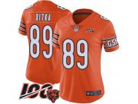 #89 Limited Mike Ditka Orange Football Alternate Women's Jersey Chicago Bears 100th Season