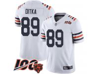 #89 Limited Mike Ditka White Football Men's Jersey Chicago Bears 100th Season