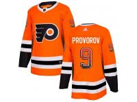 #9 Authentic Ivan Provorov Orange Adidas NHL Men's Jersey Philadelphia Flyers Drift Fashion