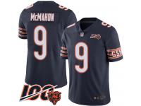 #9 Limited Jim McMahon Navy Blue Football Home Youth Jersey Chicago Bears 100th Season