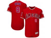 #9 Men's Justin Upton Authentic Jersey Red MLB Majestic Alternate Los Angeles Angels of Anaheim Flex Base