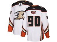 #90 Adidas Authentic Giovanni Fiore Men's White NHL Jersey - Away Anaheim Ducks