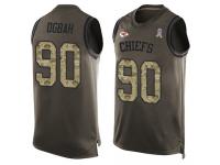 #90 Emmanuel Ogbah Green Football Men's Jersey Kansas City Chiefs Salute to Service Tank Top