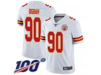 #90 Limited Emmanuel Ogbah White Football Road Men's Jersey Kansas City Chiefs Vapor Untouchable 100th Season