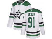 #91 Authentic Tyler Seguin White Adidas NHL Away Men's Jersey Dallas Stars