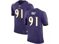 #91 Elite Shane Ray Purple Football Home Men's Jersey Baltimore Ravens Vapor Untouchable