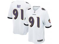 #91 Game Shane Ray White Football Road Men's Jersey Baltimore Ravens