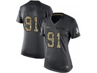 #91 Limited Shane Ray Black Football Women's Jersey Baltimore Ravens 2016 Salute to Service