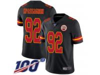 #92 Limited Tanoh Kpassagnon Black Football Youth Jersey Kansas City Chiefs Rush Vapor Untouchable 100th Season