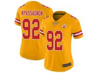 #92 Limited Tanoh Kpassagnon Gold Football Women's Jersey Kansas City Chiefs Inverted Legend Vapor Rush