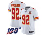 #92 Limited Tanoh Kpassagnon White Football Road Men's Jersey Kansas City Chiefs Vapor Untouchable 100th Season