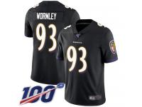 #93 Limited Chris Wormley Black Football Alternate Youth Jersey Baltimore Ravens Vapor Untouchable 100th Season