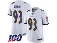 #93 Limited Chris Wormley White Football Road Youth Jersey Baltimore Ravens Vapor Untouchable 100th Season
