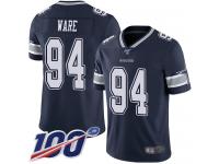 #94 Limited DeMarcus Ware Navy Blue Football Home Men's Jersey Dallas Cowboys Vapor Untouchable 100th Season