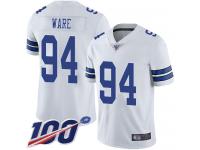 #94 Limited DeMarcus Ware White Football Road Men's Jersey Dallas Cowboys Vapor Untouchable 100th Season
