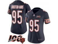 #95 Limited Roy Robertson-Harris Navy Blue Football Home Women's Jersey Chicago Bears 100th Season