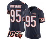 #95 Limited Roy Robertson-Harris Navy Blue Football Home Youth Jersey Chicago Bears 100th Season