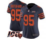 #95 Limited Roy Robertson-Harris Navy Blue Football Women's Jersey Chicago Bears Rush Vapor Untouchable 100th Season