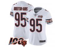 #95 Limited Roy Robertson-Harris White Football Road Women's Jersey Chicago Bears Vapor Untouchable 100th Season