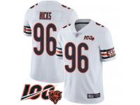 #96 Limited Akiem Hicks White Football Road Men's Jersey Chicago Bears Vapor Untouchable 100th Season