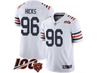 #96 Limited Akiem Hicks White Football Youth Jersey Chicago Bears 100th Season