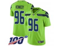 #96 Limited Cortez Kennedy Green Football Men's Jersey Seattle Seahawks Rush Vapor Untouchable 100th Season