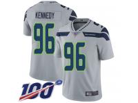 #96 Limited Cortez Kennedy Grey Football Alternate Men's Jersey Seattle Seahawks Vapor Untouchable 100th Season