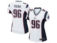 #96 Sealver Siliga New England Patriots Road Jersey _ Nike Women's White NFL Game