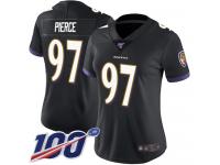 #97 Limited Michael Pierce Black Football Alternate Women's Jersey Baltimore Ravens Vapor Untouchable 100th Season