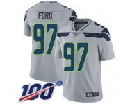 #97 Limited Poona Ford Grey Football Alternate Men's Jersey Seattle Seahawks Vapor Untouchable 100th Season