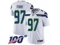 #97 Limited Poona Ford White Football Road Men's Jersey Seattle Seahawks Vapor Untouchable 100th Season