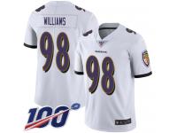 #98 Limited Brandon Williams White Football Road Youth Jersey Baltimore Ravens Vapor Untouchable 100th Season