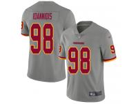 #98 Limited Matt Ioannidis Gray Football Men's Jersey Washington Redskins Inverted Legend