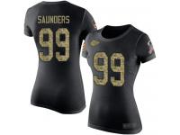 #99 Khalen Saunders Black Camo Football Salute to Service Women's Kansas City Chiefs T-Shirt