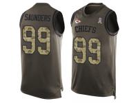 #99 Khalen Saunders Green Football Men's Jersey Kansas City Chiefs Salute to Service Tank Top