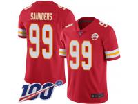 #99 Limited Khalen Saunders Red Football Home Men's Jersey Kansas City Chiefs Vapor Untouchable 100th Season