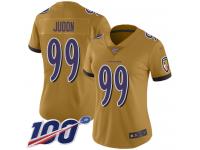 #99 Limited Matt Judon Gold Football Women's Jersey Baltimore Ravens Inverted Legend 100th Season