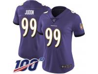 #99 Limited Matt Judon Purple Football Home Women's Jersey Baltimore Ravens Vapor Untouchable 100th Season